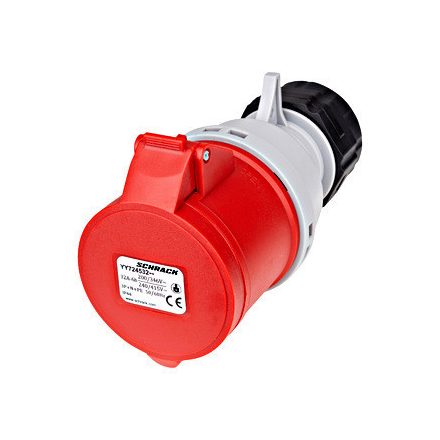CEE lengő aljzat, 5 pólusú, 32A, 400V, IP44