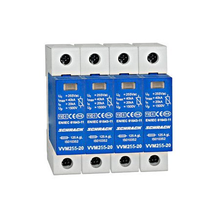 Túlfeszültség levezető készlet 4+0, TII, 255V/20kA, TN-S