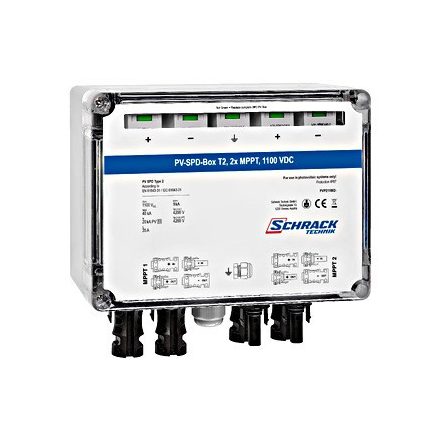 PV-túlfesz. levezető doboz T2, 2x MPPT,1100 VDC,MC4 csatl.