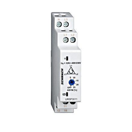 Fázisfelügyeleti relé 3 fázisú, 3x400/230VAC, 1v, 5A, 1KE