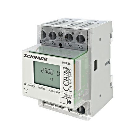 3f fogyasztásmérő, 65A, 3KE, MID, MODBUS